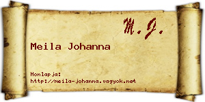 Meila Johanna névjegykártya